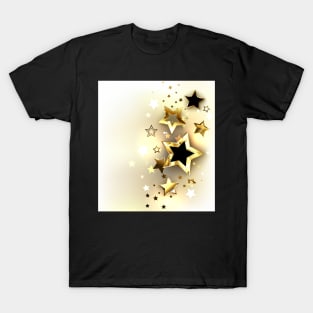 Gold Stars on a Light Background T-Shirt